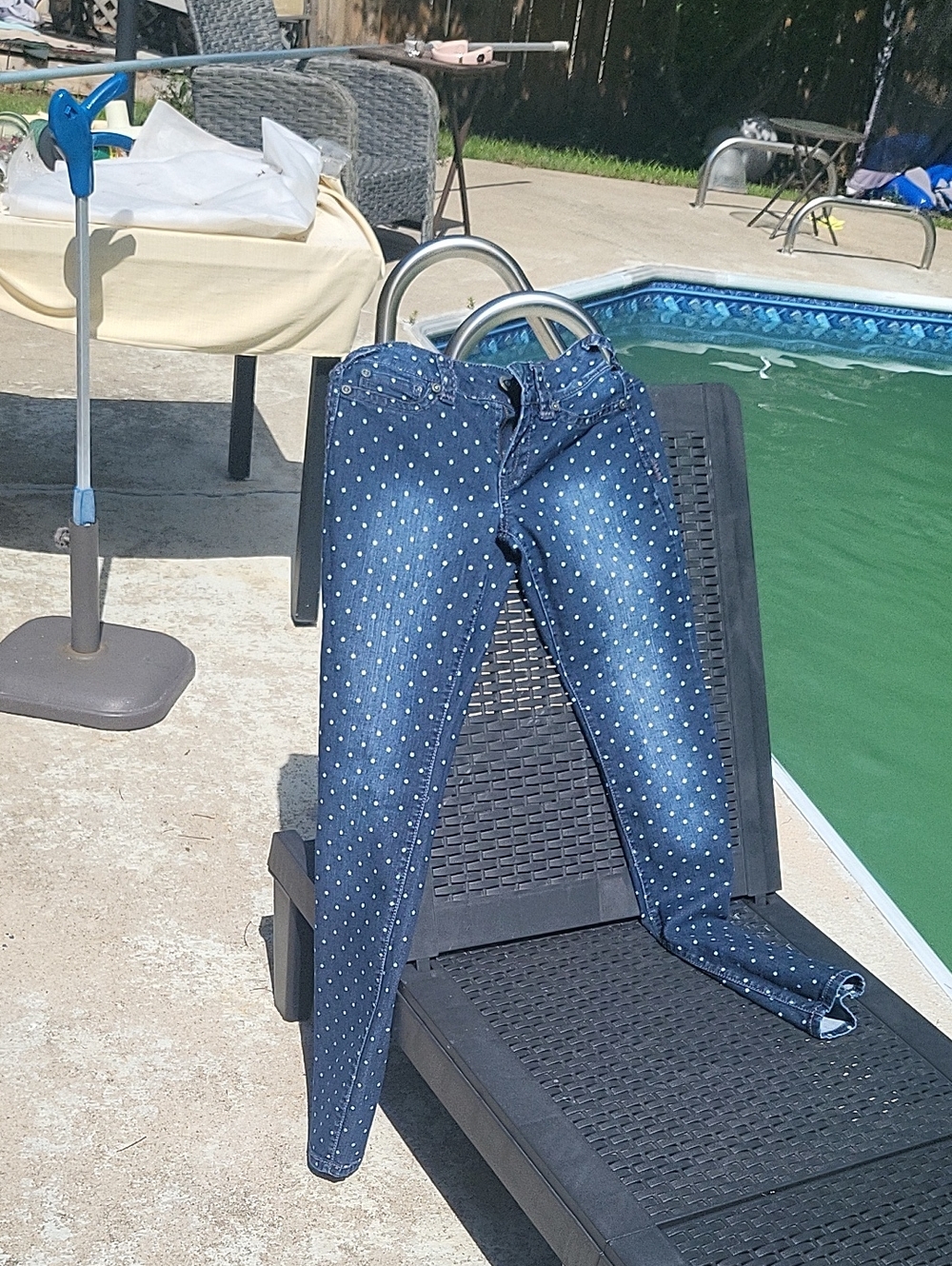 Dark Wash Polka Dot Skinny Jeans